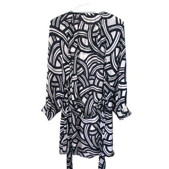 Banana Republic Belted Shirt Dress Dark Blue & White Women's Size 8 - Picture 3 of 13